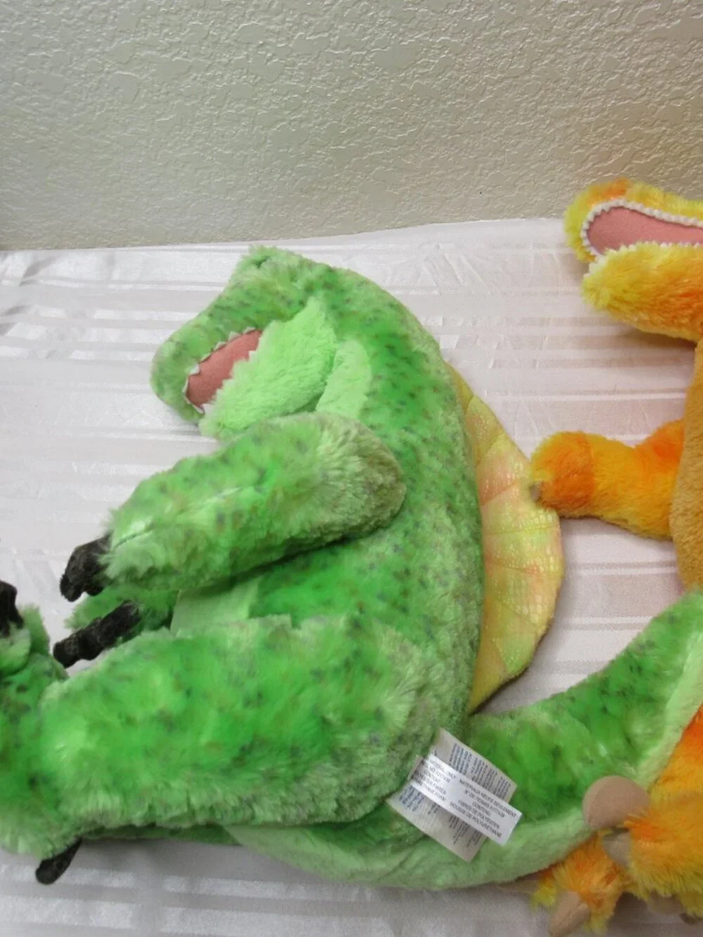 Build-A-Bear Workshop Dinosaur Plush Toy Set of 2 Green T-Rex & Orange Raptor